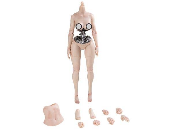 Semi-Mechanical Articulated Female Body (Medium Bust, White Skin)