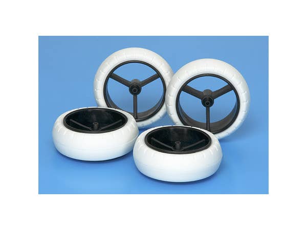 GP.414 Narrow Large Dia. Wheel & White Arched Tires (for Super X & XX Chassis)