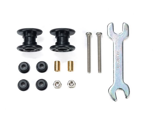 Low Friction Plastic Double Rollers (13-13mm) Black