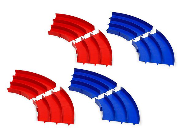Mini 4WD Japan Cup Junior Circuit Curve (Blue / Red) Set of 4 Each