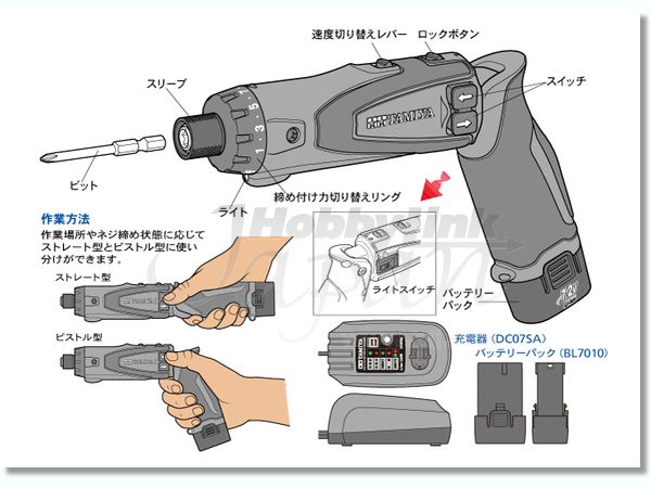 Tamiya Cordless Electric Screwdriver Set PT01