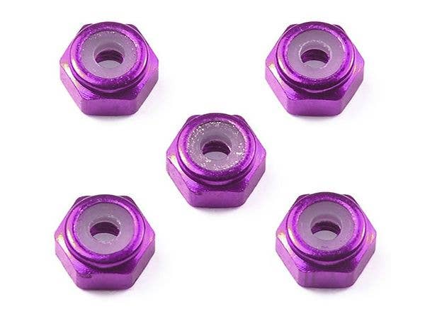 2mm Aluminum Lock Nut (Purple, 5pcs.) (Reissue)