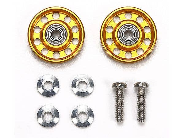 Lightweight 13mm Aluminum Ball-Race Rollers (Ringless/Gold) [Mini 4WD Special Project]