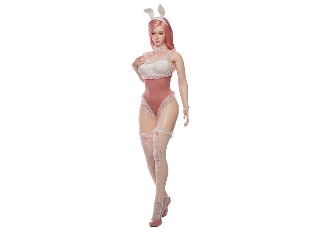 TB League Platinum Grade Silicone Collectible Series Bunny Girl with Veil and Head, Pink