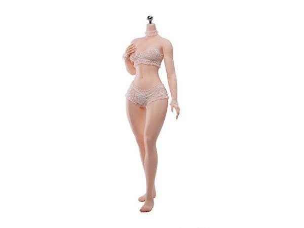 TB League Super Flexible Seamless Female Body with Slim Waist and Curvy Body, Headless, Integrated Legs, Pale Skin