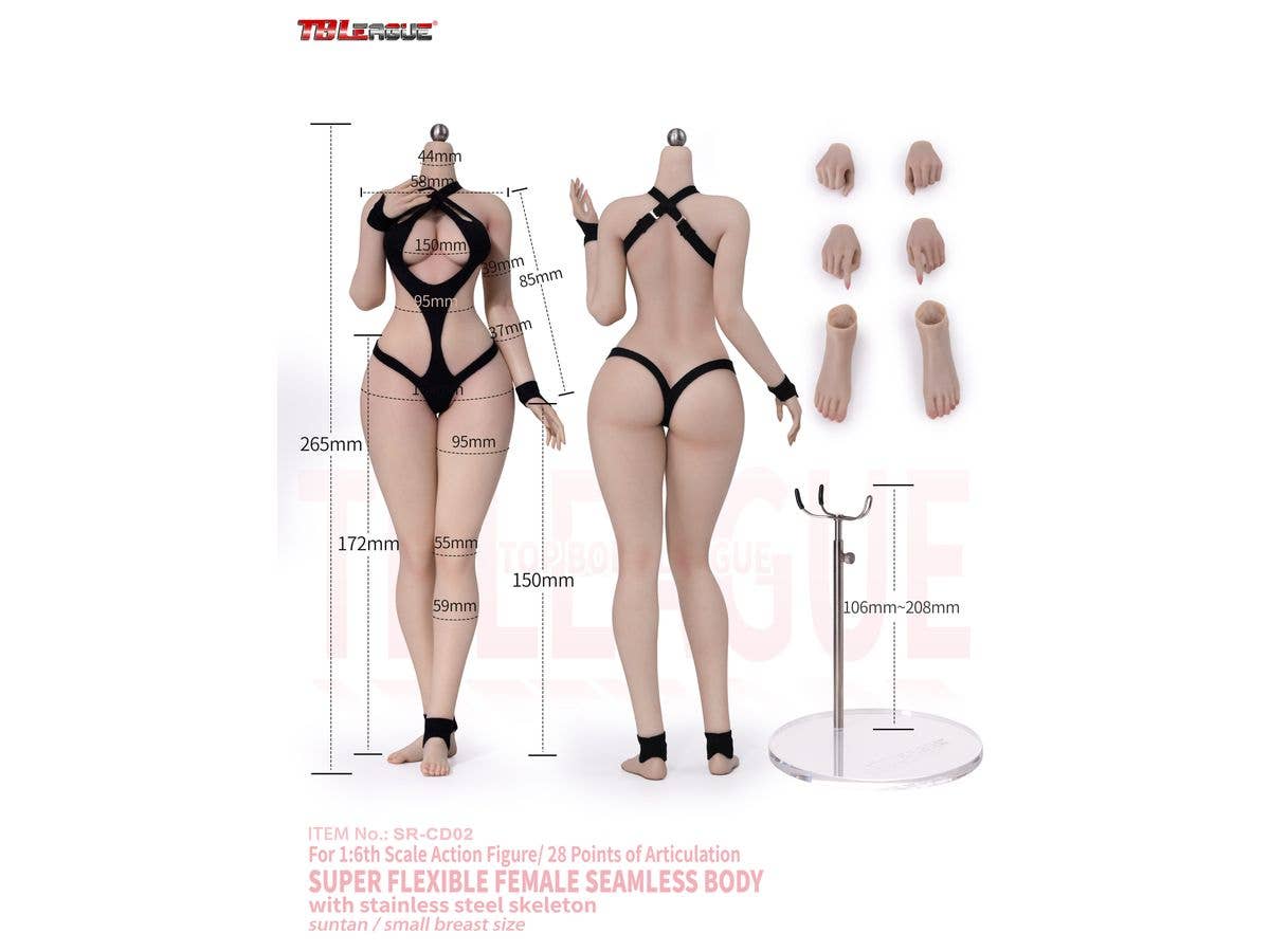 TB League Alluring Kitty Girl Platinum Silicone Female Body Suntanned Small Bust