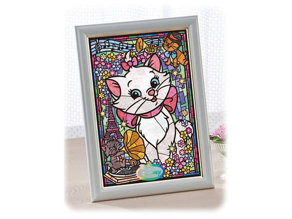 Stained Art Jigsaw Puzzle: Disney Marie Stained Glass Gyutto 266pcs (18.2cm x 25.7cm)