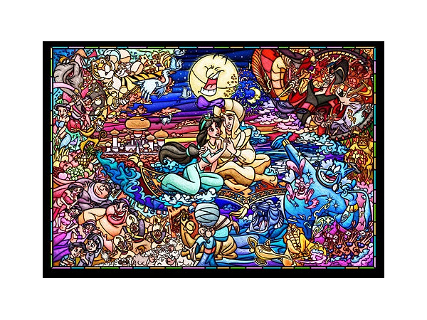 Stained Art Jigsaw Puzzle: Disney Aladdin Story Stained Glass (Aladdin) Gyutto 500pcs (25cm x 36cm)