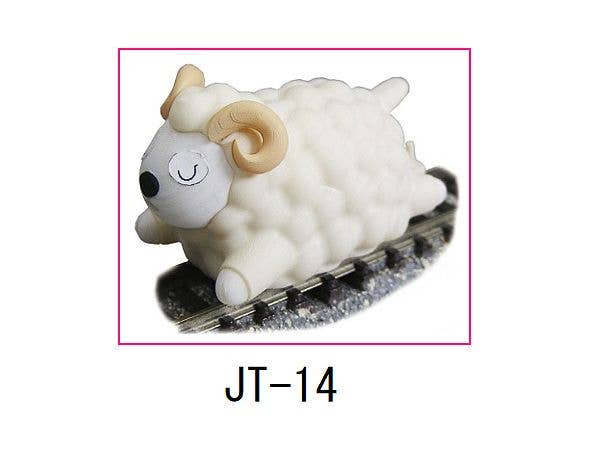 Joke Train Series: Me-tetsu Nemureiru (Sleeping Rail) Adult Sheep White Face, with Horns (with Motor)
