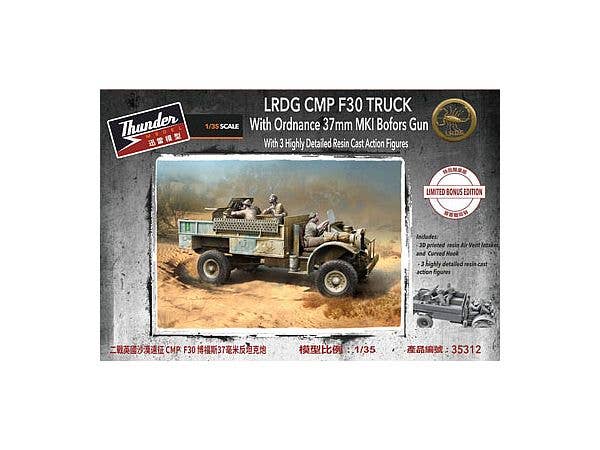 LRDG CMP F30 Truck with Ordnance 37mm MKI Bofors Gun with 3 Highly Detailed Resin Cast Action figures