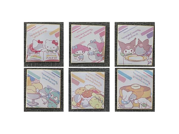 ODEKAKE KOZAME x Sanrio Characters: Trading Shikishi Collection (SC): 1Box (6pcs)