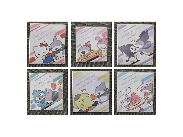 ODEKAKE KOZAME x Sanrio Characters: Trading Shikishi Collection (ODEKAKE KOZAME): 1Box (6pcs)