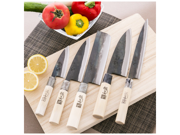 Kitchen Knife 5pcs Full Set (Deba, Yanagi, Shuko, Nakiri, Small)