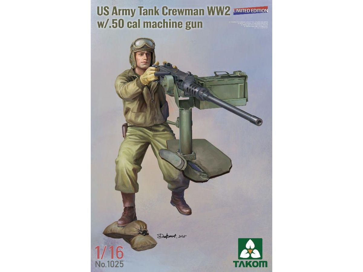 US Army Tank Crewman WW2 w/.50 cal machine gun (Limited edition)