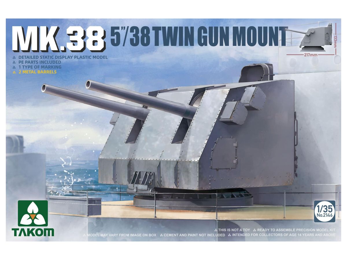 MK38 38 Caliber 5 Inch Twin Barrel For U.S. Navy Ships w/Metal Barrel