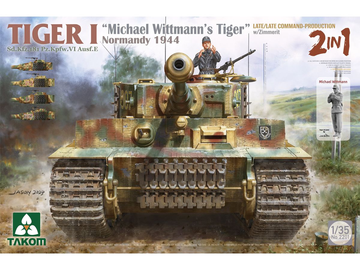 Sd.Kfz.181 Pz.Kpfw.VI Ausf.E Tiger I Michael Wittmann's Tiger Late/Late Command-Production Normandy 1944 w/Zimmerit 2 in 1
