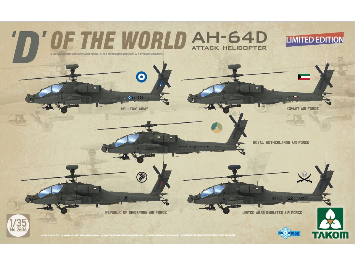 'D' of the World AH-64D Attack Helicopter (Limited Edition)