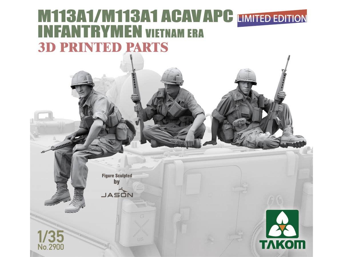 M113A1/M113A1 ACAV APC Infantrymen Vietnam Era (3D Printed Parts)