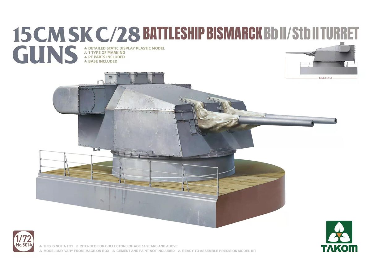 German Navy Battleship Bismarck SK C/28 15Cm (55 Caliber) Twin Gun BbII / StbII Turret