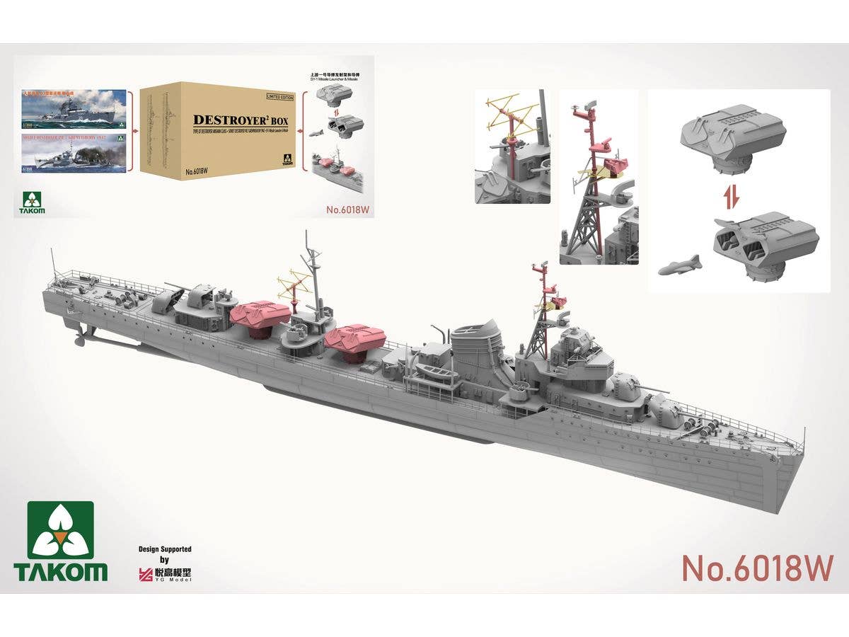DESTROYER BOX TYPE 07 DESTROYER ANSHAN CLASS + SOVIET DESTROYER PR.7 GREMYASHCHIY 1942 + SY-1 Missile Launcher & Missile (Limited edition)