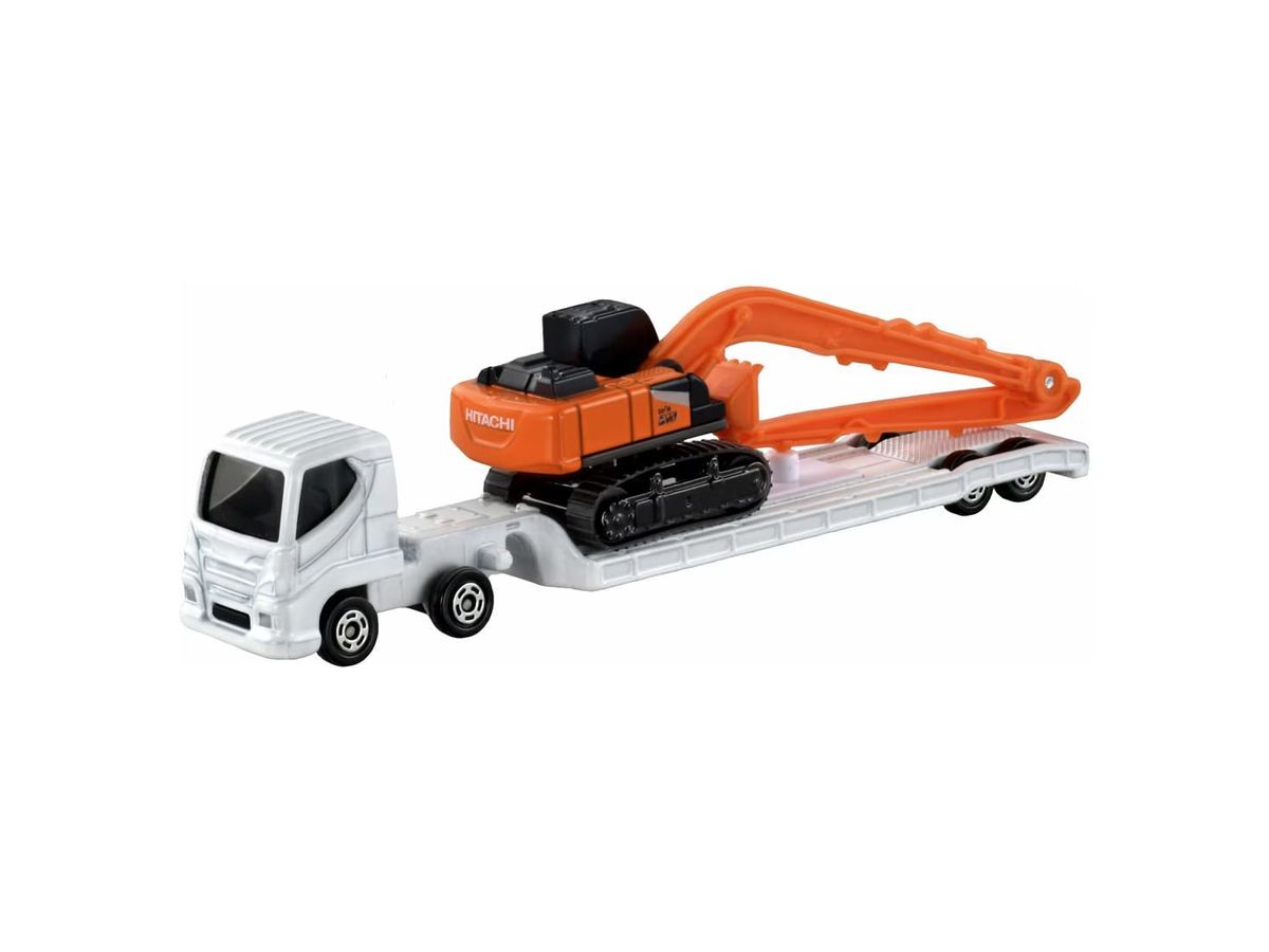 No.143 Hitachi Construction Machinery Hydraulic Excavator ZX210-7 SLF and Heavy Equipment Transport Vehicle