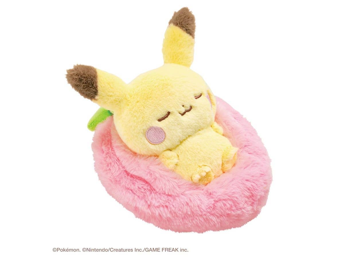 Pokemon PokePiece Sleeping Fruit Plush Toy Pikachu