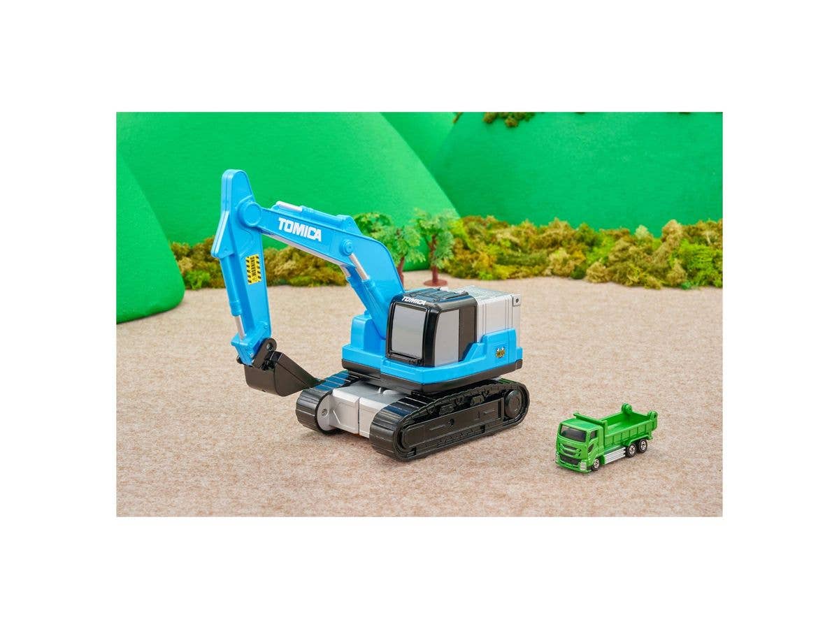 Tomica Vehicle Town Transforming Excavator (with Tomica car)