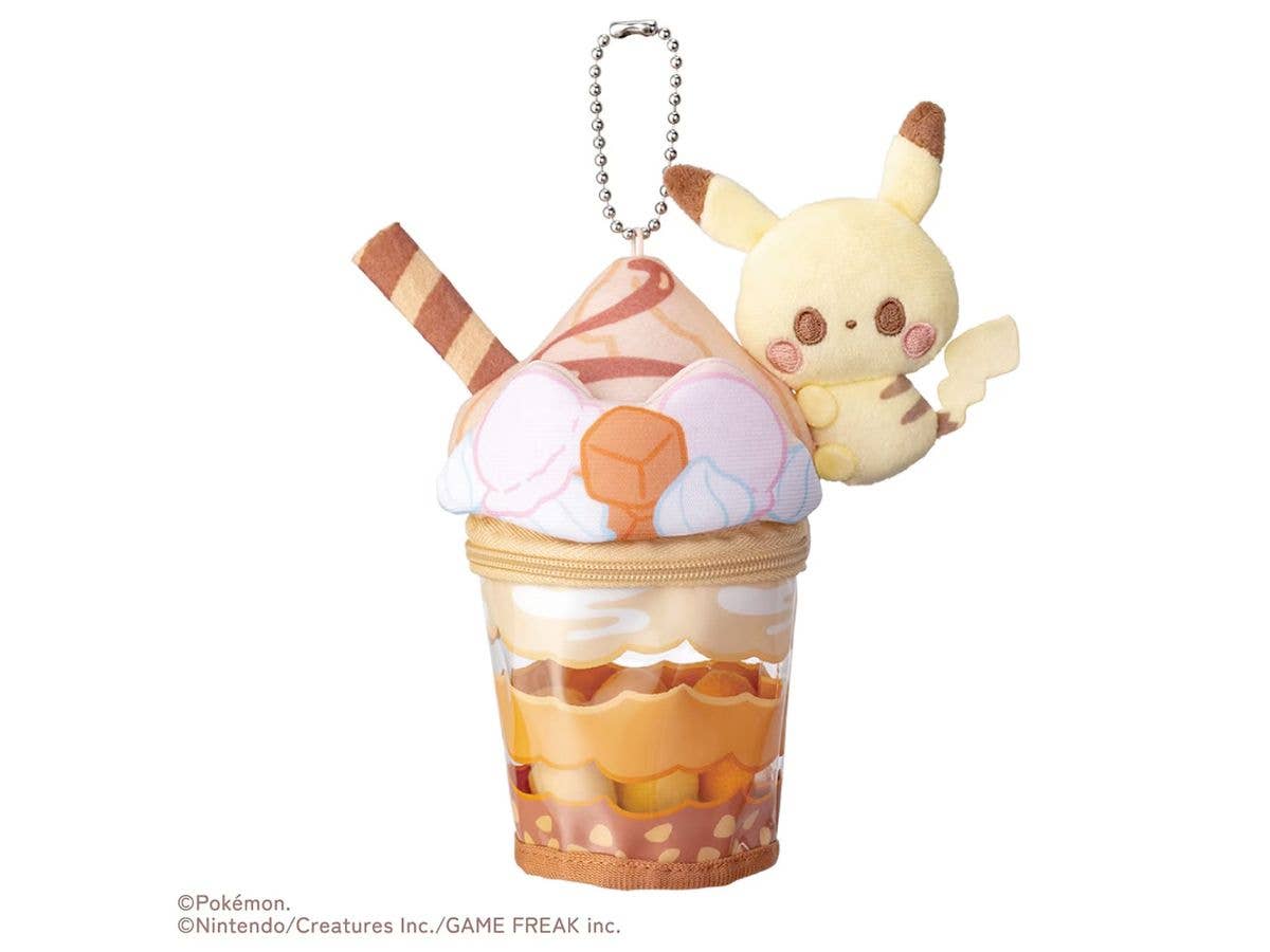 Pokemon PokePiece Pikachu Caramel Parfait Plush Toy Charm