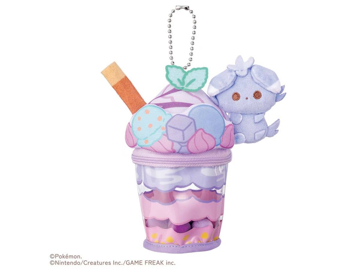 Pokemon PokePiece Meowspur Blueberry Parfait Plush Toy Charm
