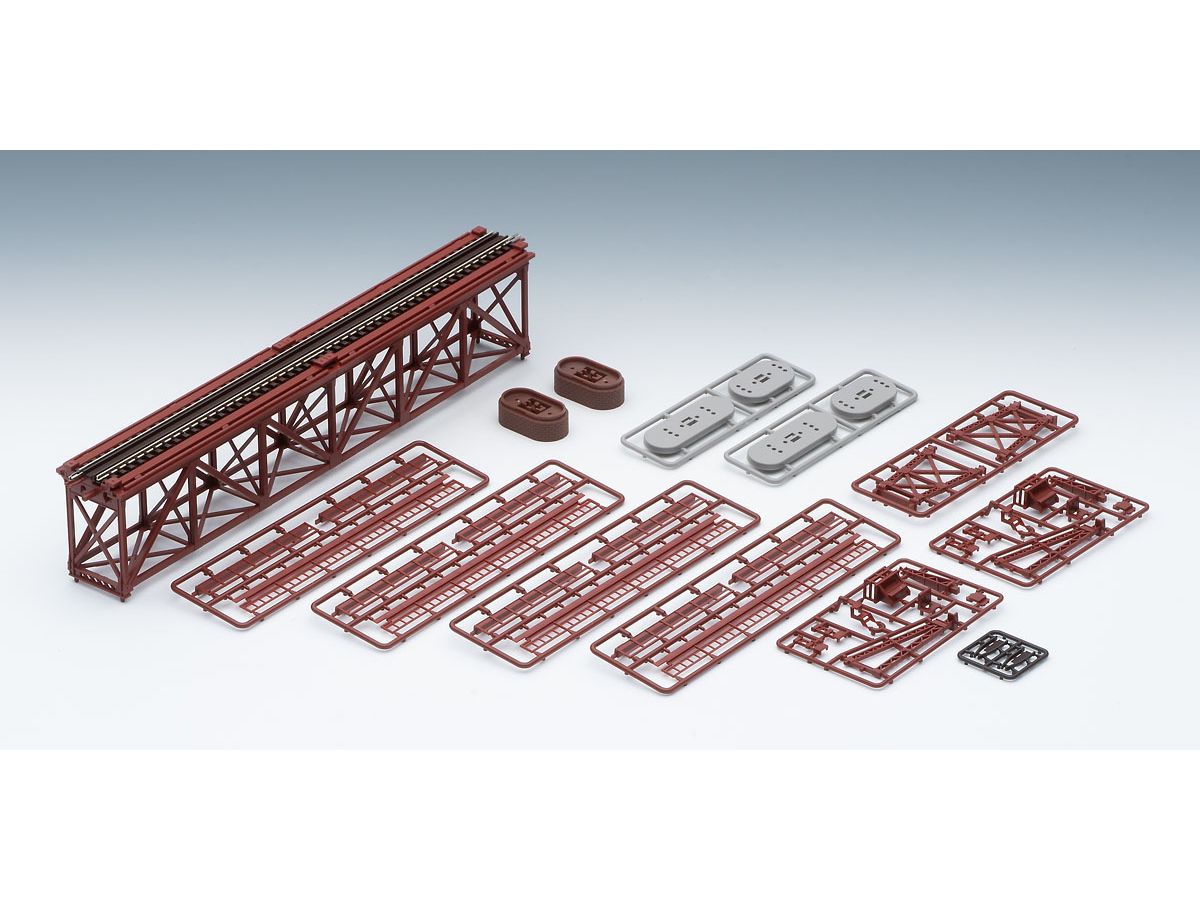 Upper Deck Single Track Truss Bridge S28 (F) (red) (2 Brick Piers Included)