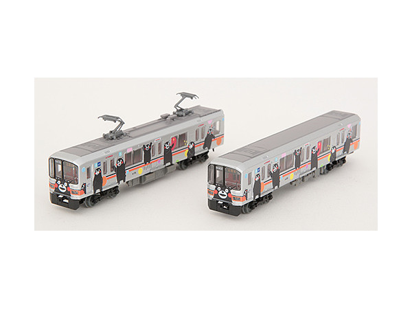 Train Collection: Kumamoto Electric Railway 01 Series (Kumamon Wrapping, Silver) 2-Car Set