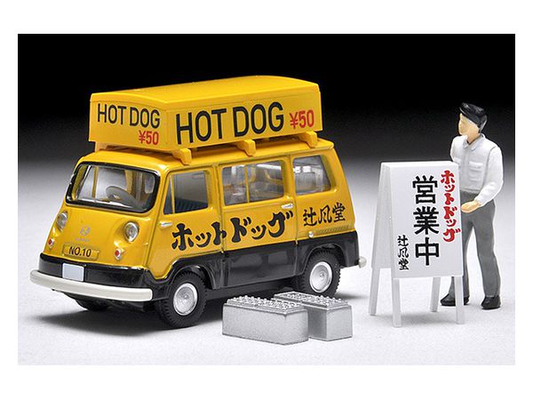 LV-201a Subaru Sambar Light Van Hot Dog Shop (Yellow / Black) with Figure
