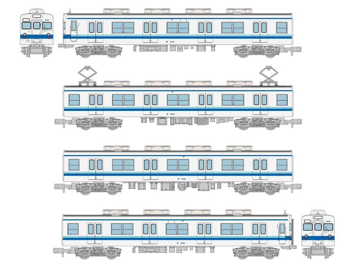 The Trains Collection Tobu Railway 8000 Series 8142 Good Department Advertisement Train 4-Car Set