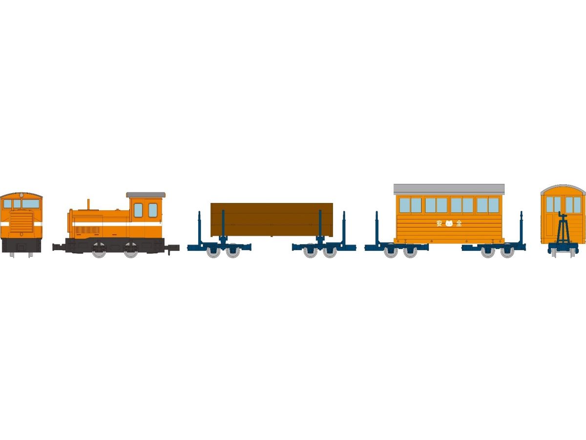 The Trains Collection Narrow Gauge 80 Nekoyama Forest Railway L Type Diesel Locomotive (Red/White Belt) + Passenger Car + Logistics Car 3-Car Set B