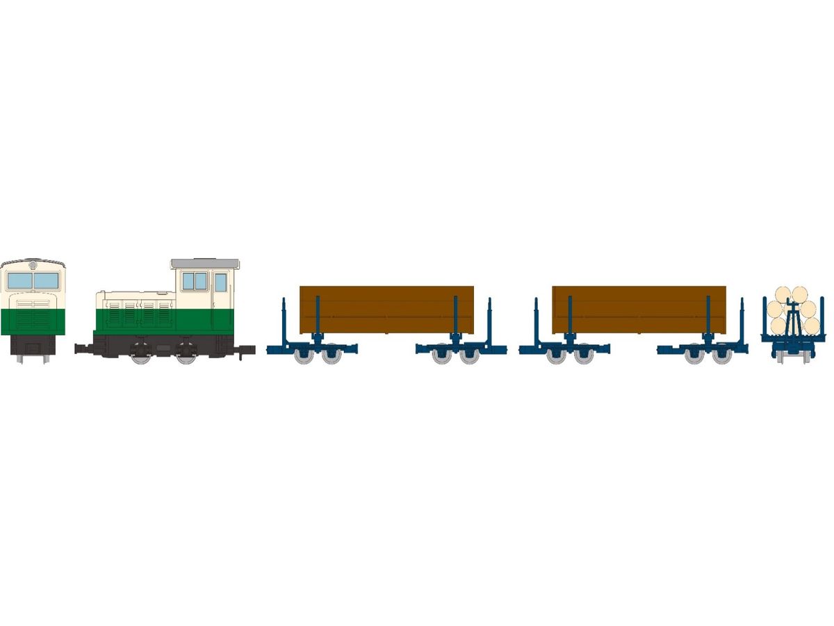 The Trains Collection Narrow Gauge 80 Nekoyama Forest Railway L-Type Diesel Locomotive (Two-Tone Color) and Logistics Car 3-Car Set A