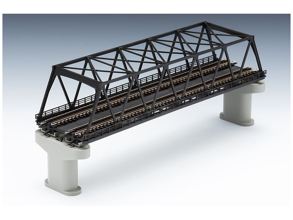 Double Track Truss Bridge (F) (Dark Brown) (with 2 Concrete Piers, Set of 2)