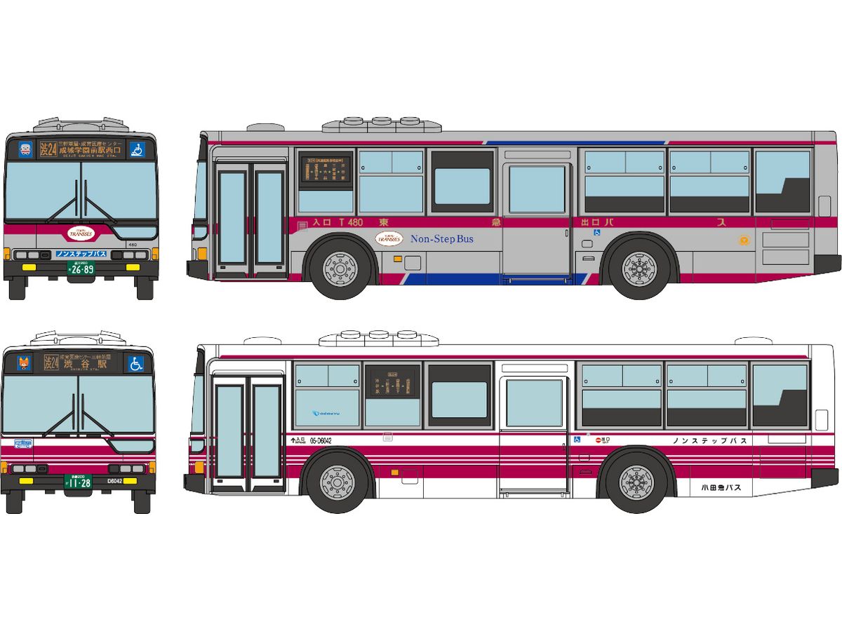 The Bus Collection Joint Operation Series 1 Shibu 24 Route Tokyu Bus/Odakyu Bus Set of 2