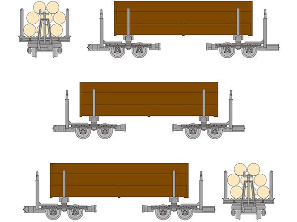 The Trains Collection Narrow Gauge 80 Nekoyama Forest Railway Lumber Truck 3-Car Set E