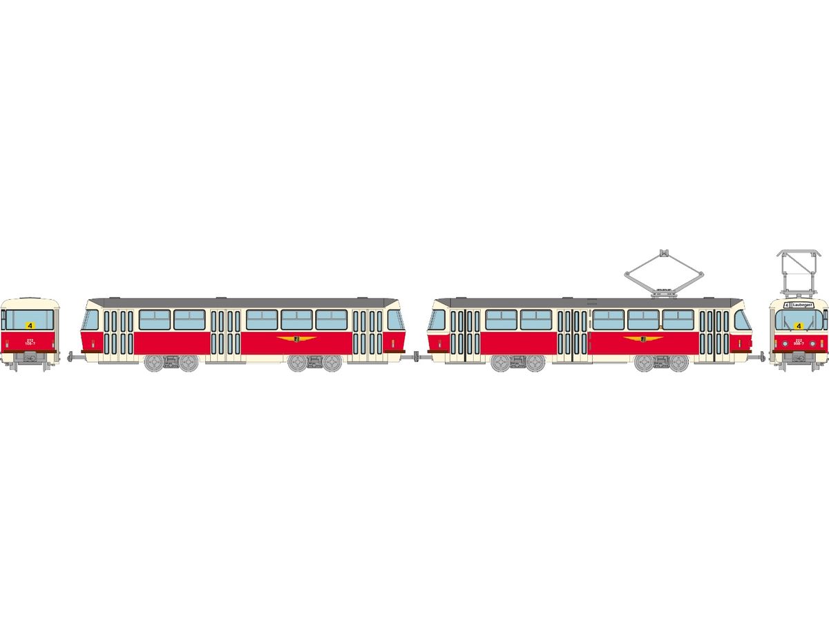 The Trains Collection Dresden Tram Tatra T4 + B4 Type 2 Car Set E