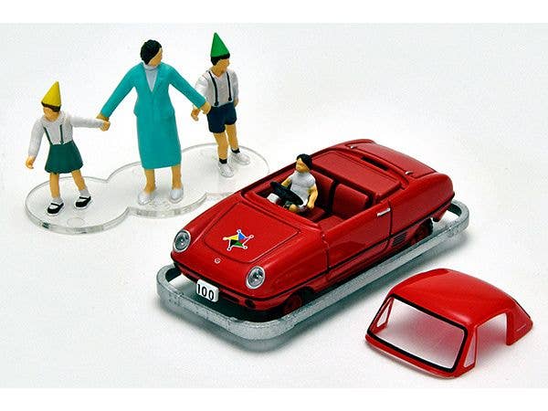 Kodomo No Kuni x TLV Datsun Baby Restored Car (Red) with Figure