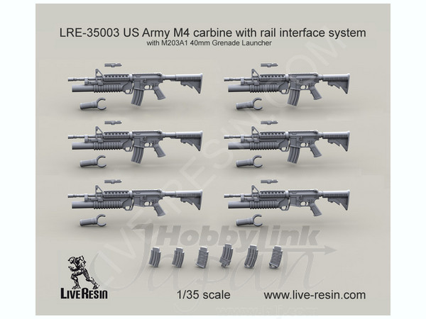 US Army M4 Carbine with Rail Interface System with M203A1