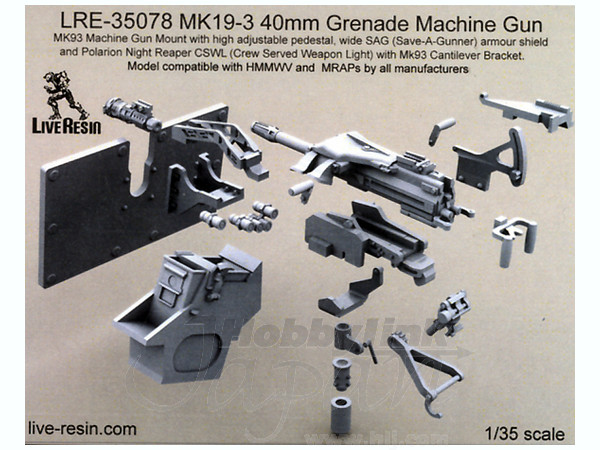 MK19-3 40mm Grenade Machine Gun on MK93 Machine Gun Mount High Adjustable Pedestal and wide S.A.G. (Save-A-Gunner) Armour Shield and Polarion Night Reaper CSWL with Mk93 Cantilever Bracket