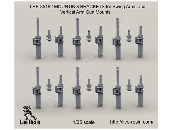 Live Resin 1/35 MOUNTING BRACKETS Arms & Vertical Arm Gun Mounts LRE35162 Live Resin 1/35 MOUNTING BRACKETS Arms & Vertical Arm Gun Mounts LRE35162