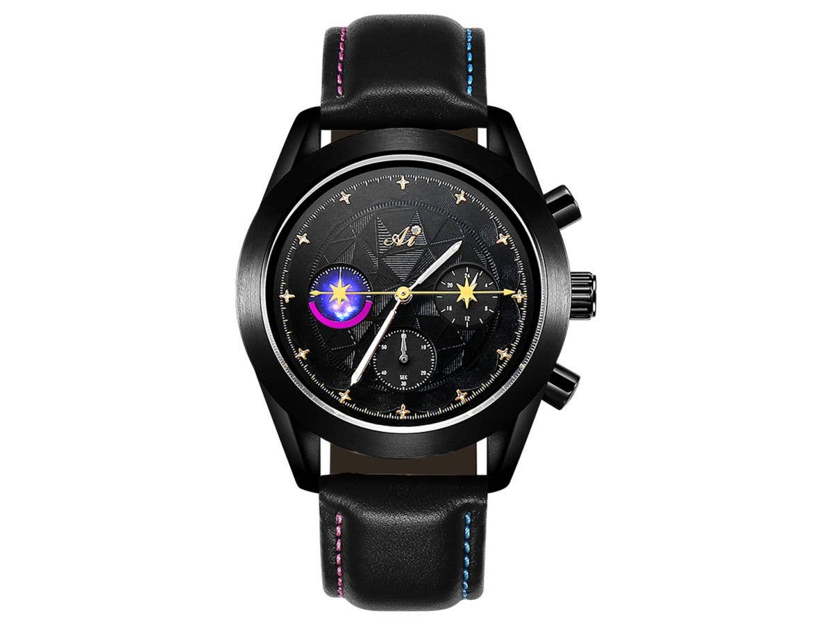 Oshi no Ko: Natural Diamond Chronograph Watch With Replacement Strap Ai