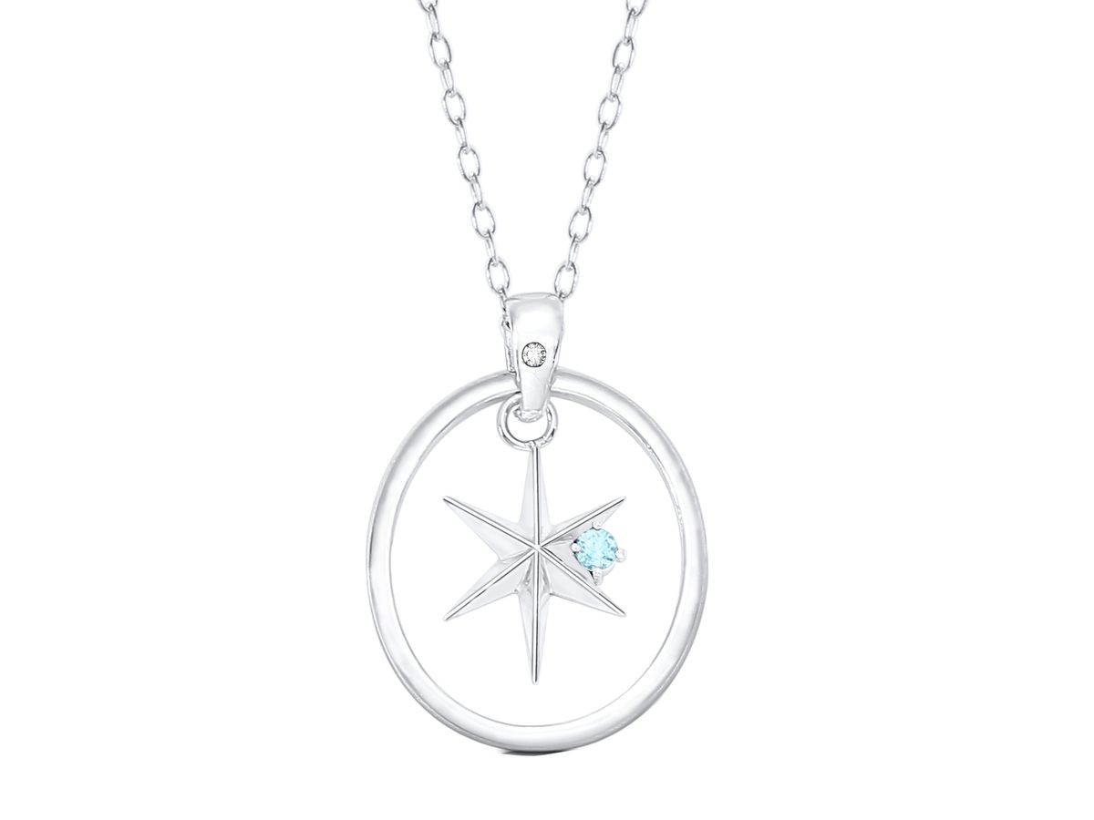 Oshi no Ko: Star Silver Necklace With Natural Stone Aqua