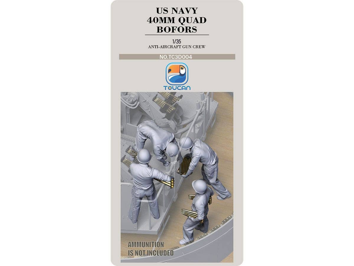 US Navy 40mm Quad Bofors Anti-Aircraft Gun Crew 4