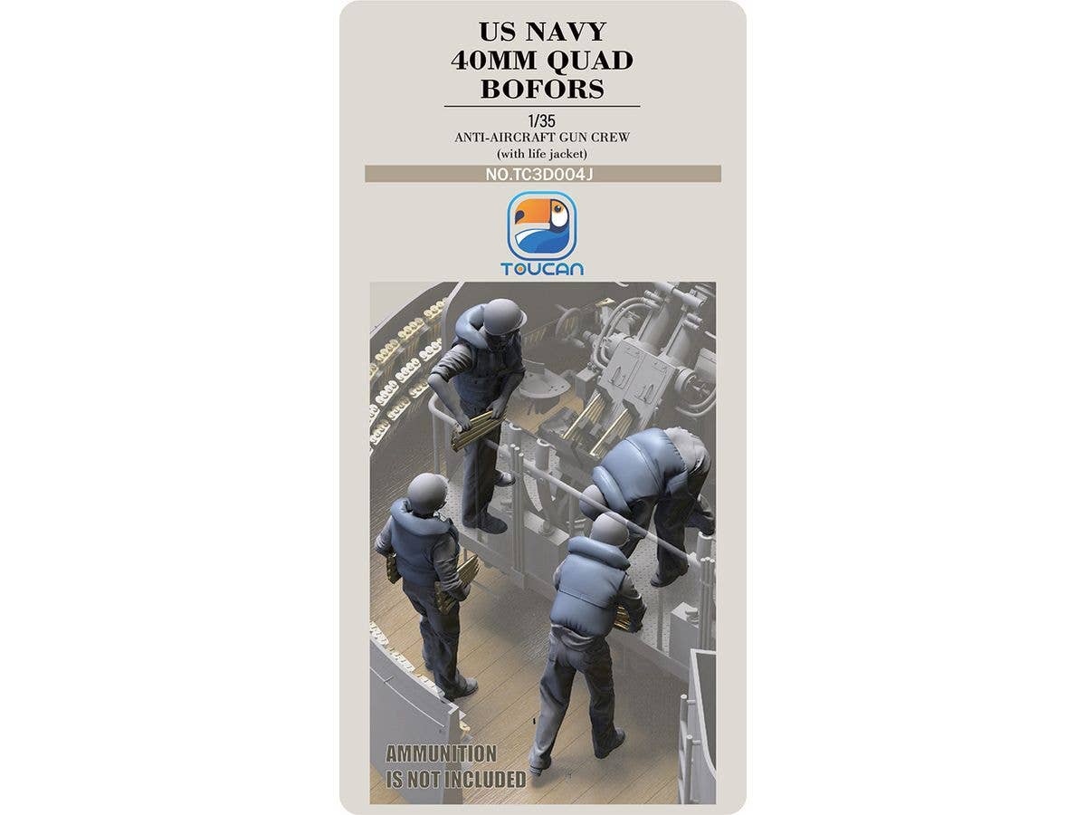 US Navy 40mm Quad Bofors Anti-Aircraft Gun Crew 4 (with life jacket)