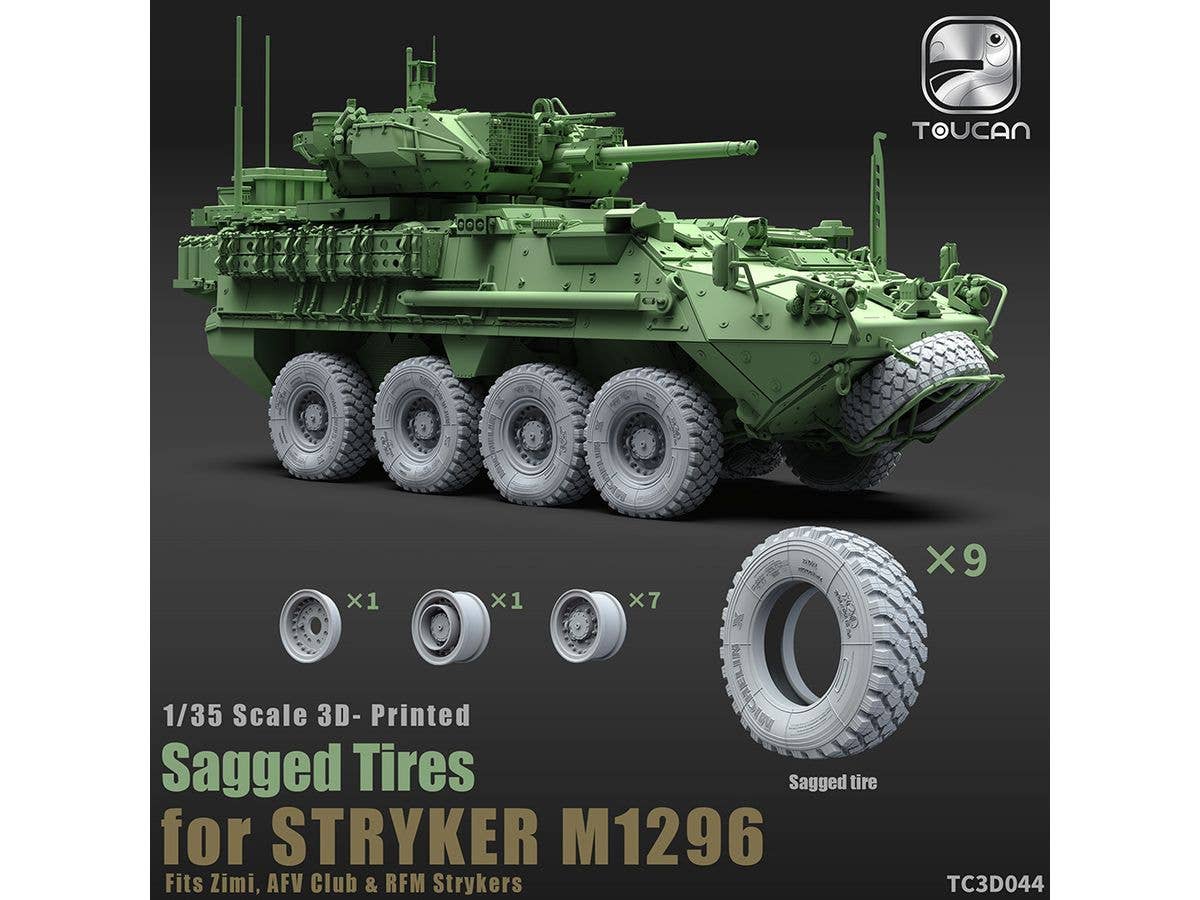 Weight-deforming tires for Stryker M1296