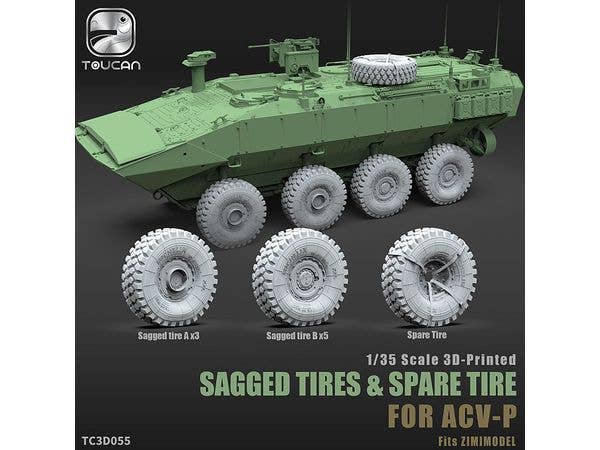 3D-Printed Sagged Tires & Sparetire For ACV-P