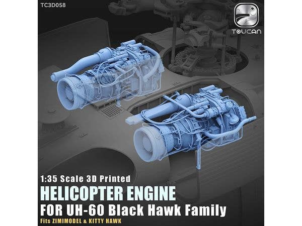 T700 Turboshaft Engine Upgrade Parts for 3D Printed Black Hawk